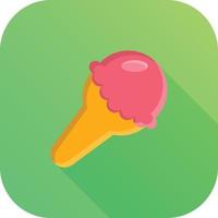 cone ice cream flat icon vector