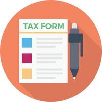 tax form circle flat icon vector