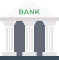 bank circle flat icon vector