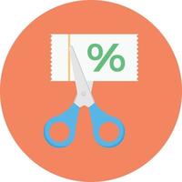 discount coupon circle flat icon vector