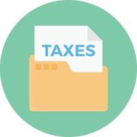 tax document circle flat icon vector