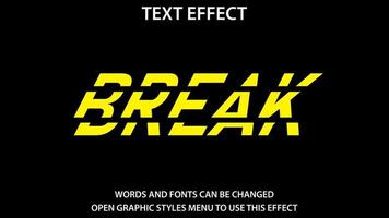 break text effect. Vector illustration. Editable