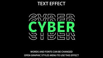 cyber text effect. Vector illustration. Editable