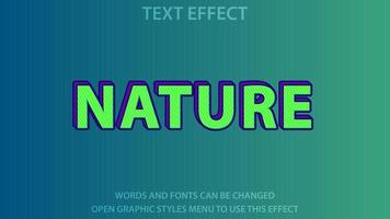 nature text effect. Vector illustration. Editable