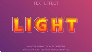 light text effect. Vector illustration. Editable