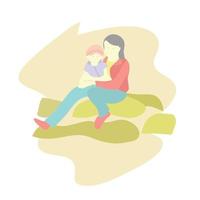 Illustration vector graphic of mother and child 6