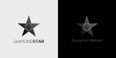 logotipo de estrella de diamante moderno y elegante vector