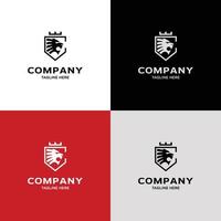 Modern and cool lion emblem logo design 1 vector