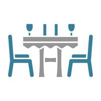 Dinner Table Glyph Two Color Icon vector
