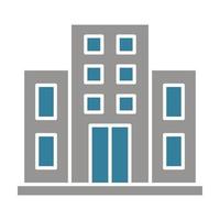 Hotel Building Glyph Two Color Icon vector