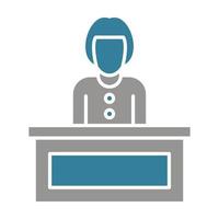 Receptionist Glyph Two Color Icon vector