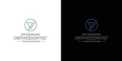 moderno y sofisticado diseño de logotipo de especialista en ortodoncia dental 1 vector