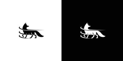Black Fox logo design modern, attractive suitable for the world of entertainment vector