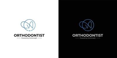 moderno y sofisticado diseño de logotipo de especialista en ortodoncia dental 2 vector