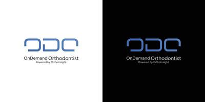 Modern and sophisticated dental orthodontic specialist logo design 4 vector