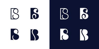 logotipo de iniciales de letra bs moderno y único vector