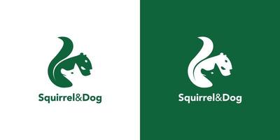 Simple and attractive illustration of a squirrel and dog logo vector