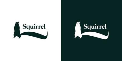 Squirrel logo is simple, modern and attractive design vector