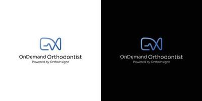 Modern and sophisticated dental orthodontic specialist logo vector