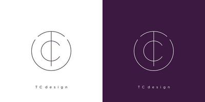 The initial letter TC logo design modern and elegant vector