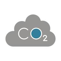 co2 glifo icono de dos colores vector