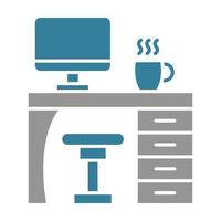Workplace Glyph Two Color Icon vector