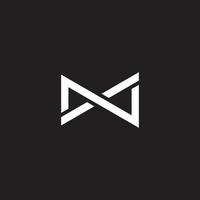 abstract letter m n x simple linked line logo vector