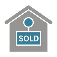 Property Sold Glyph Two Color Icon vector