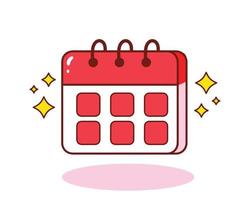 Calendar business date time icon symbol hand drawn cartoon art illustration vector