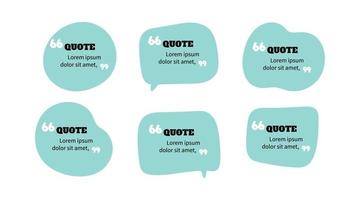 Quote speech bubble frame quotation message collection vector art illustration