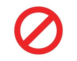 Red Prohibited sign No icon warning or stop symbol safety danger isolated illustration vector