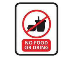 No or stop food or drink danger warning sign or symbol vector art illustration