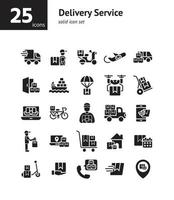 Delivery Service solid icon set. vector