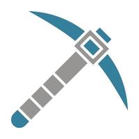 Pickaxe Glyph Two Color Icon vector