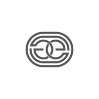letter ge linked line circle round design symbol vector