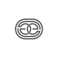 letter ge linked line circle round design symbol vector