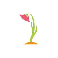flor planta silueta colorida decoracion logo vector