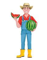 Handsome man farmer. Cheerful male farmer vector