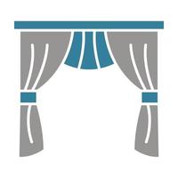 Curtains Glyph Two Color Icon vector