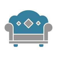 Sofa Glyph Two Color Icon vector