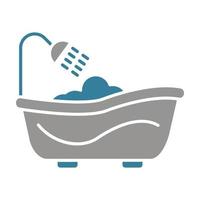 Bathtub Glyph Two Color Icon vector