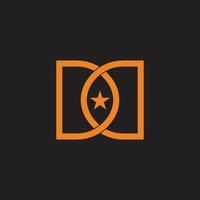 abstract letter dd infinity line overlap design vector