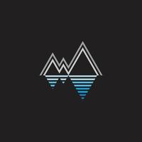 mountain gradient  geometric lake sea symbol vector