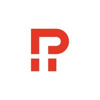 letter pf simple geometric symbol logo vector