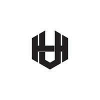 letter hv simple hexagonal geometric symbol logo vector