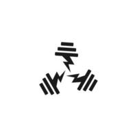 symbol logo vector of triangle dumbbell training simple design