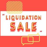 Liquidation sale red promotion banner vector
