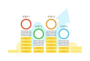 Stock trading infographic chart design template vector