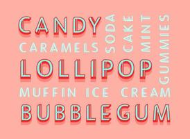 Candy word collage vector