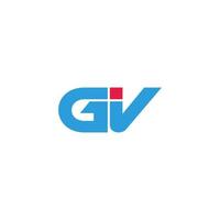simple letter gv geometric line art modern logo vector